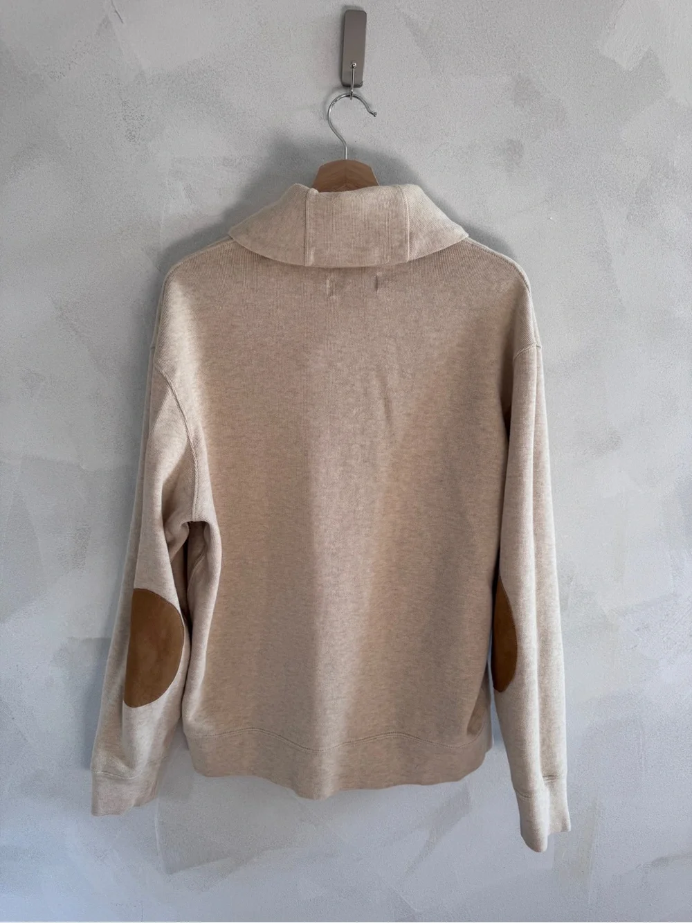 Ralph Lauren - Men’s Shawl-Collar Pullover - Cream with Brown Elbow Patches